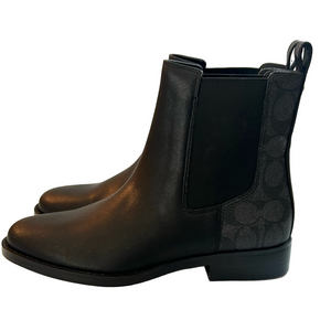 Coach Black and Gray Ankle Boots Size 7 NEW